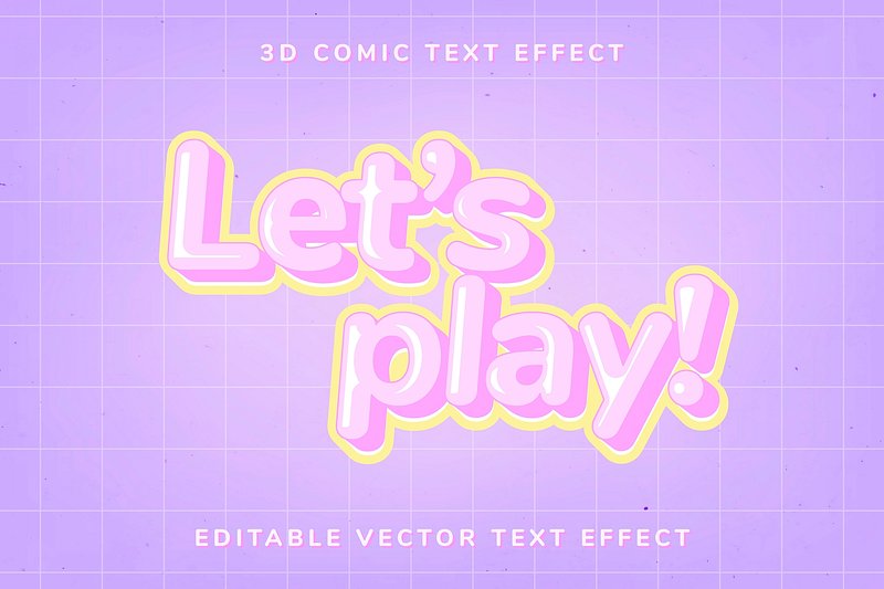 Premium Vector  Let's go editable text effect 3 dimension emboss cartoon  style