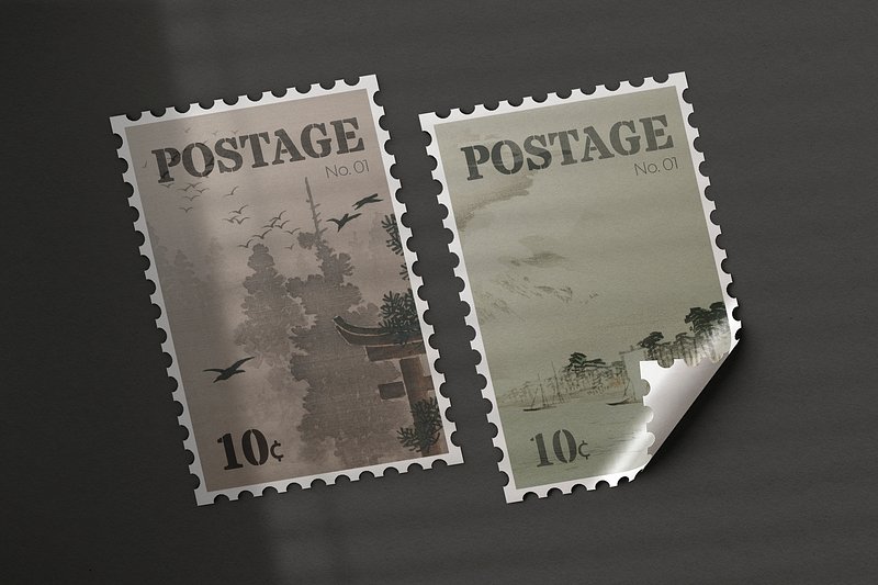 Free Postage Stamp Mockup (PSD)