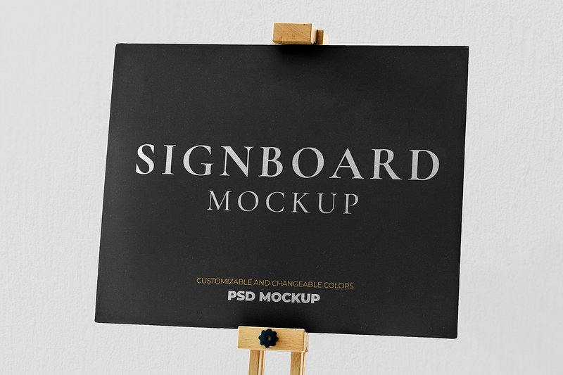 Premium PSD  Poster easel stand mockup, close up
