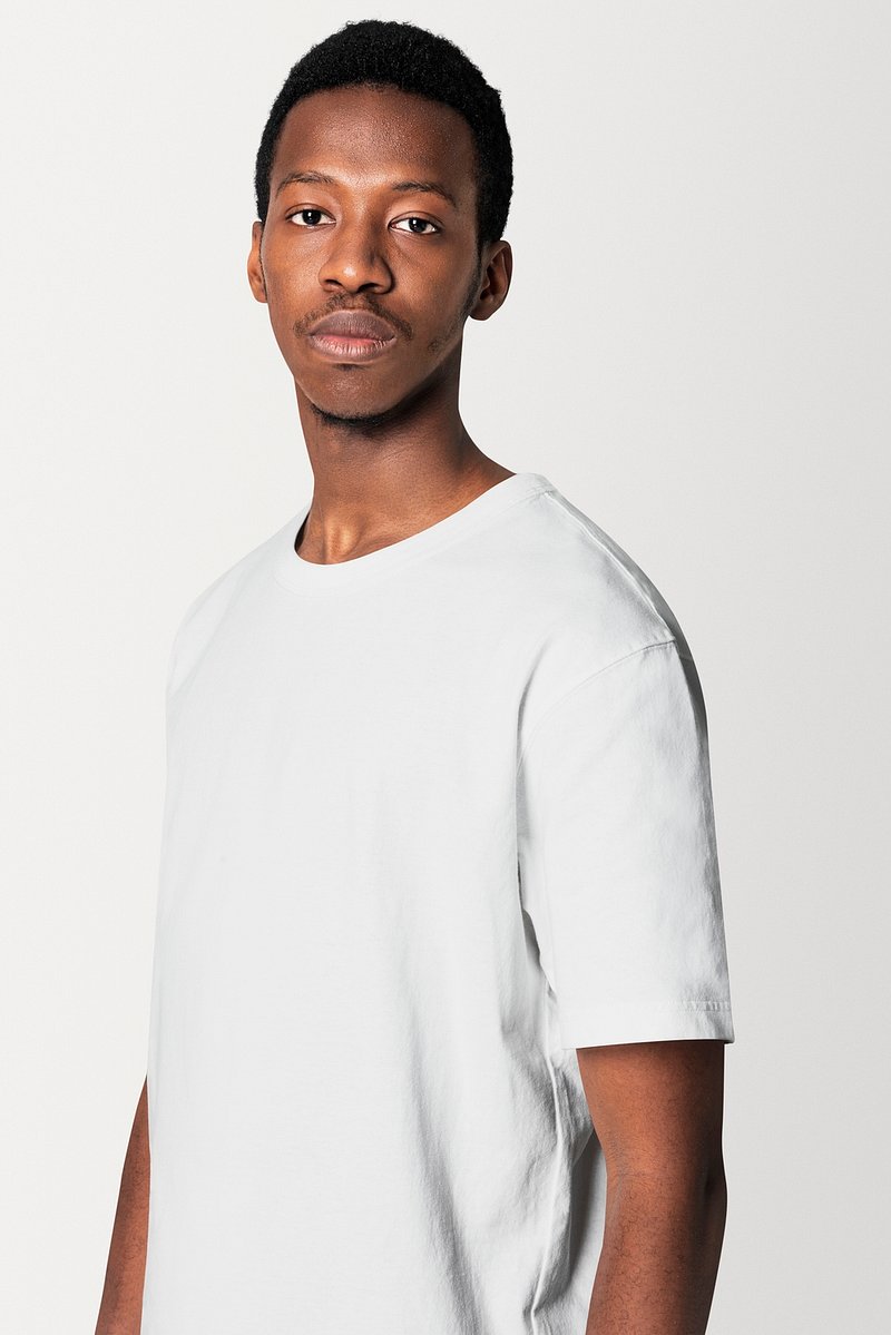 White t-shirt psd mockup for men’s | PSD Mockup - rawpixel