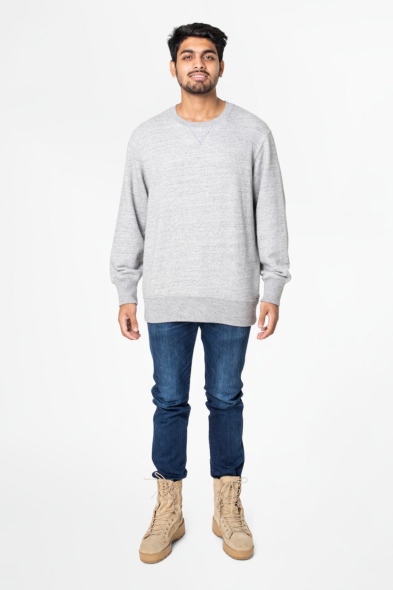 Man in gray basic sweater | Free Photo - rawpixel