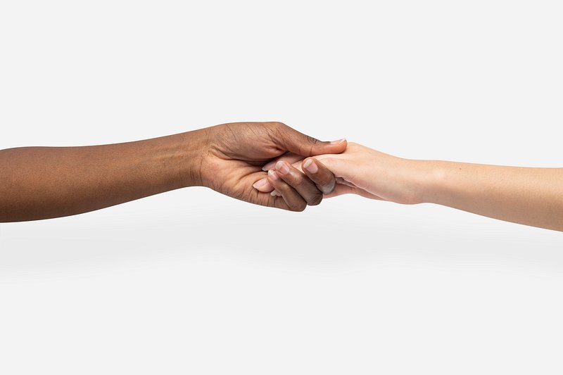 Diverse hands holding and support