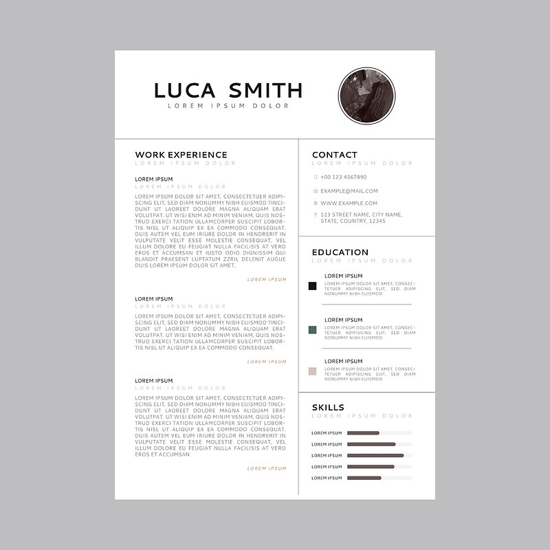 Simple curriculum vitae template vector | Premium Vector - rawpixel