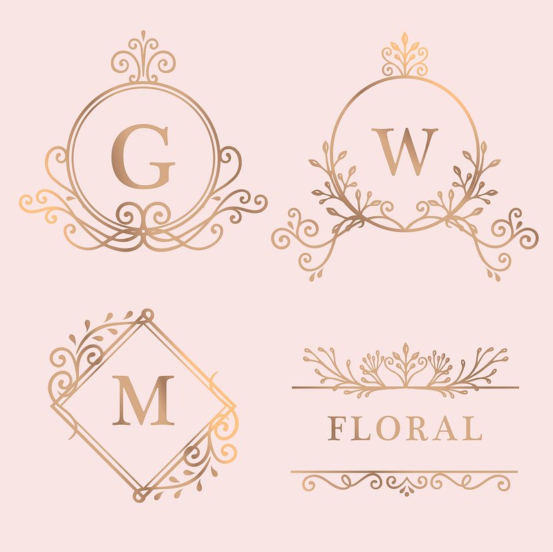 Vintage floral monogram letter m Royalty Free Vector Image
