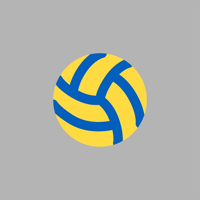 free volleyball clipart blue and yellow