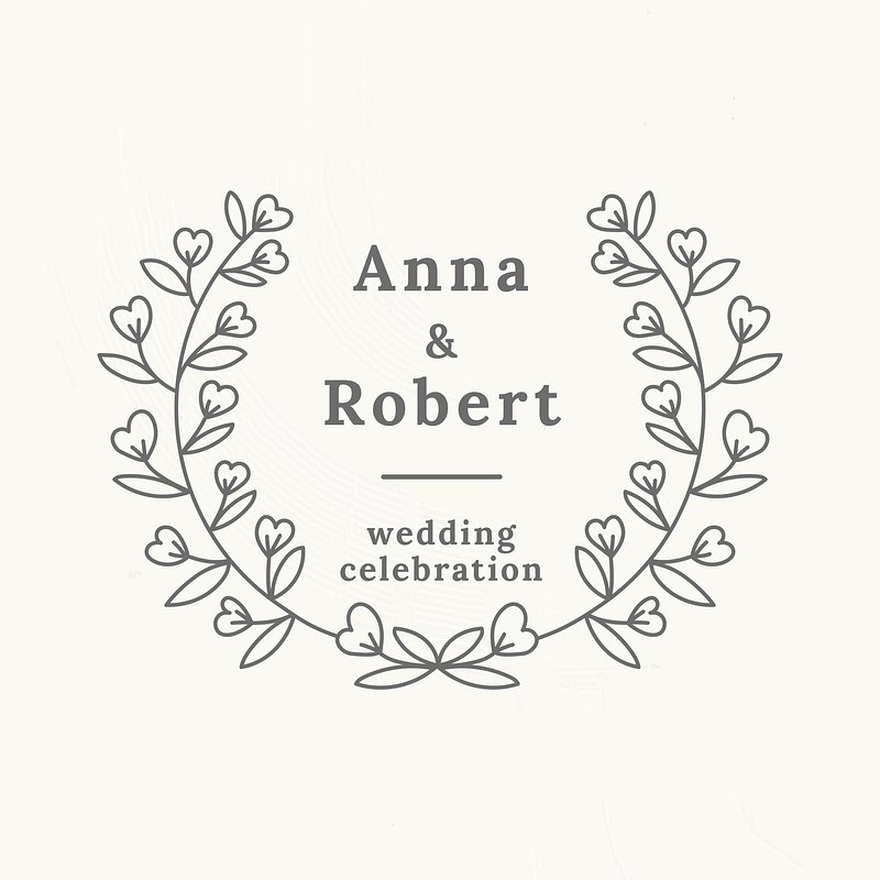 Wedding logo design template feminine elegant Vector Image