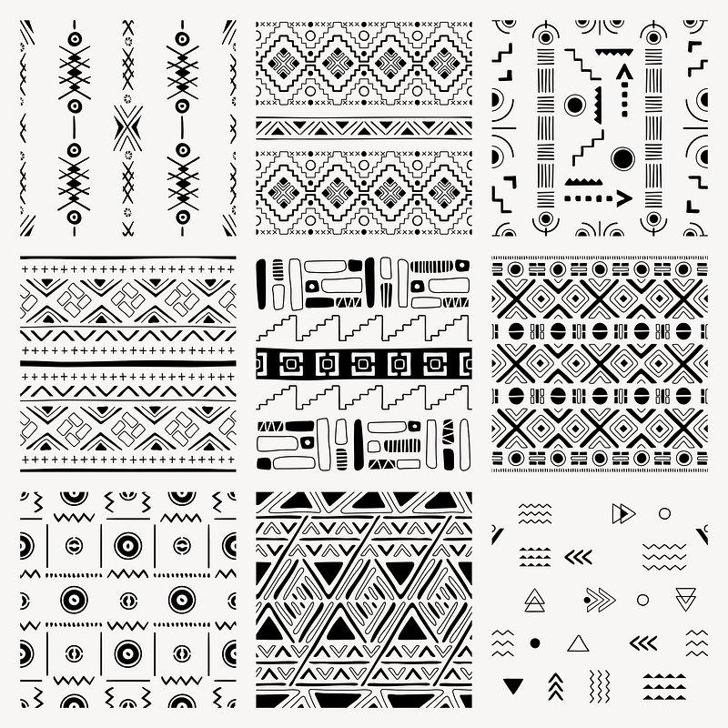 Black And White Pattern Designs | Free Seamless Vector, Illustration ...