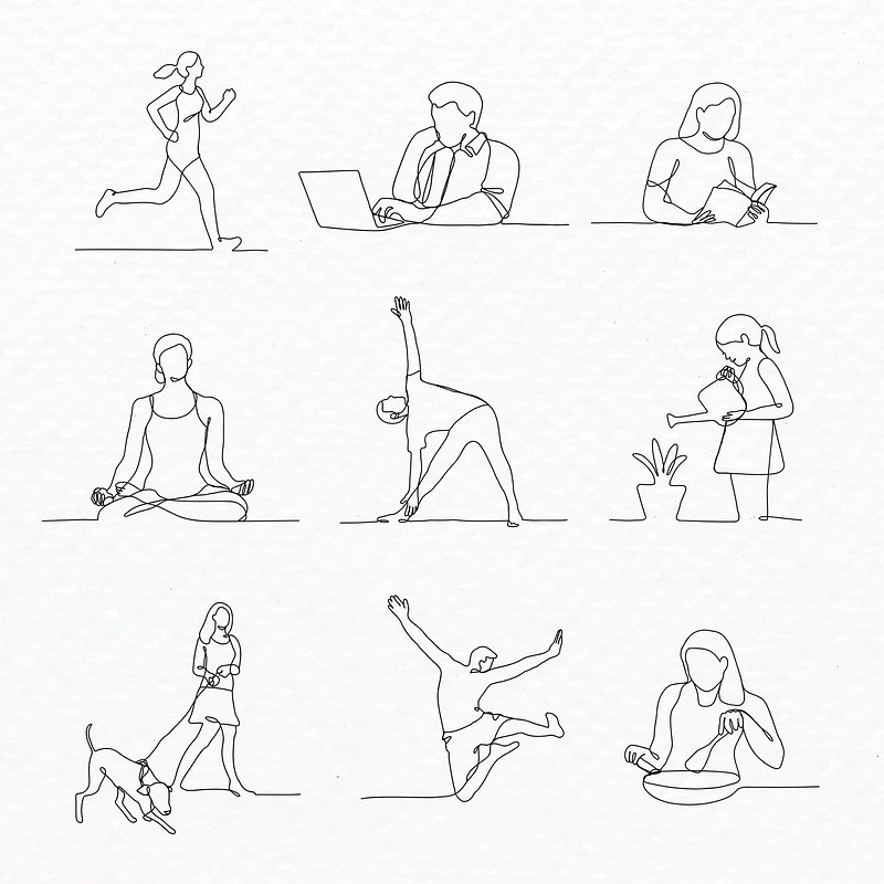 Relaxing In Yoga Pose Doodle Stickman With Closed Eyes Stock Illustration -  Download Image Now - iStock