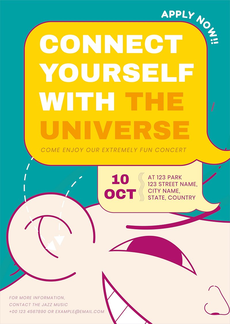 Cute Invitation Poster Template Mental Premium Vector Template 