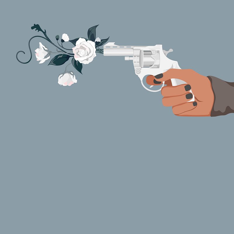 gun shooting flowers
