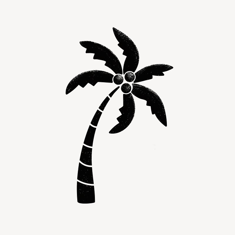 palm trees clipart black and white