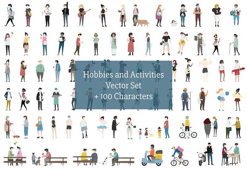 People qualities. Human Hobbies. Hobbies illustration. Activity vector.