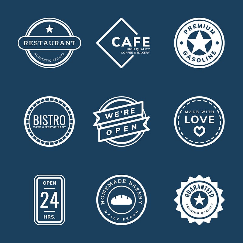 Blue logo branding design vector set