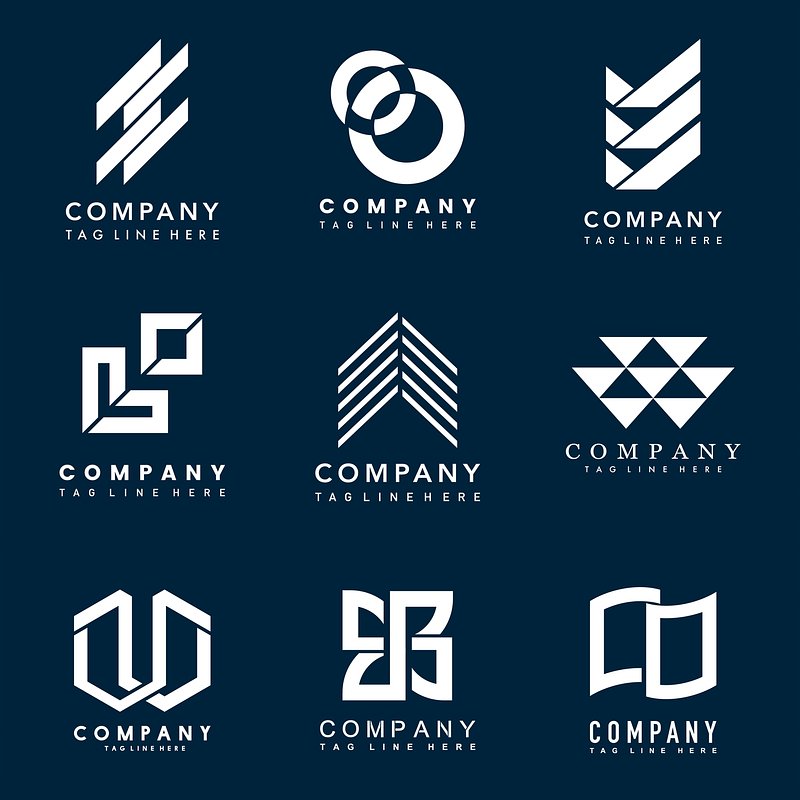 Blue logo branding design vector set