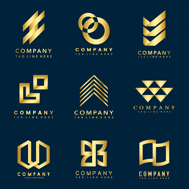 Blue logo branding design vector set