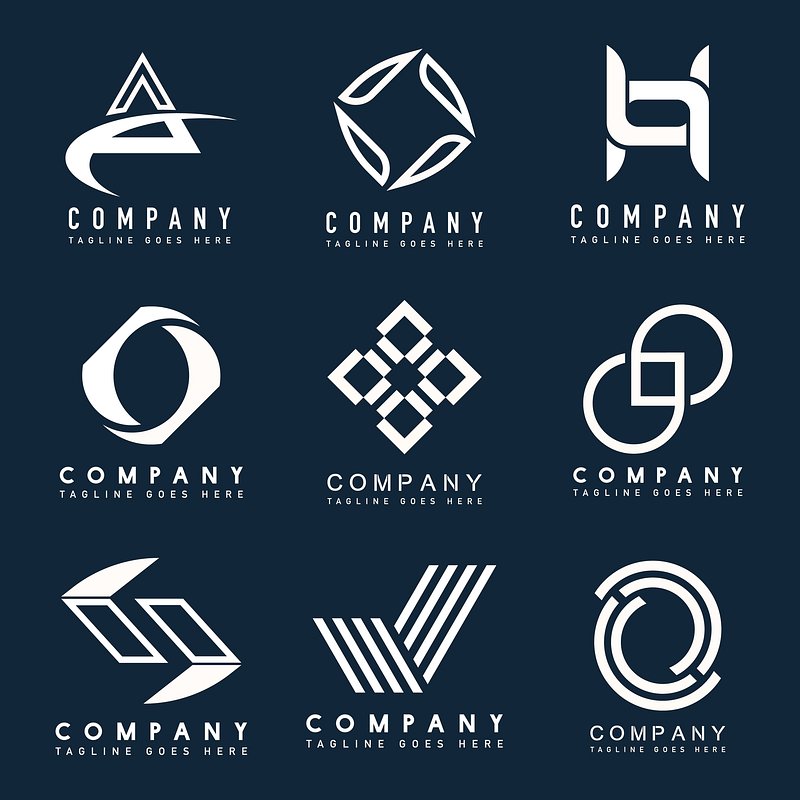 Blue logo branding design vector set