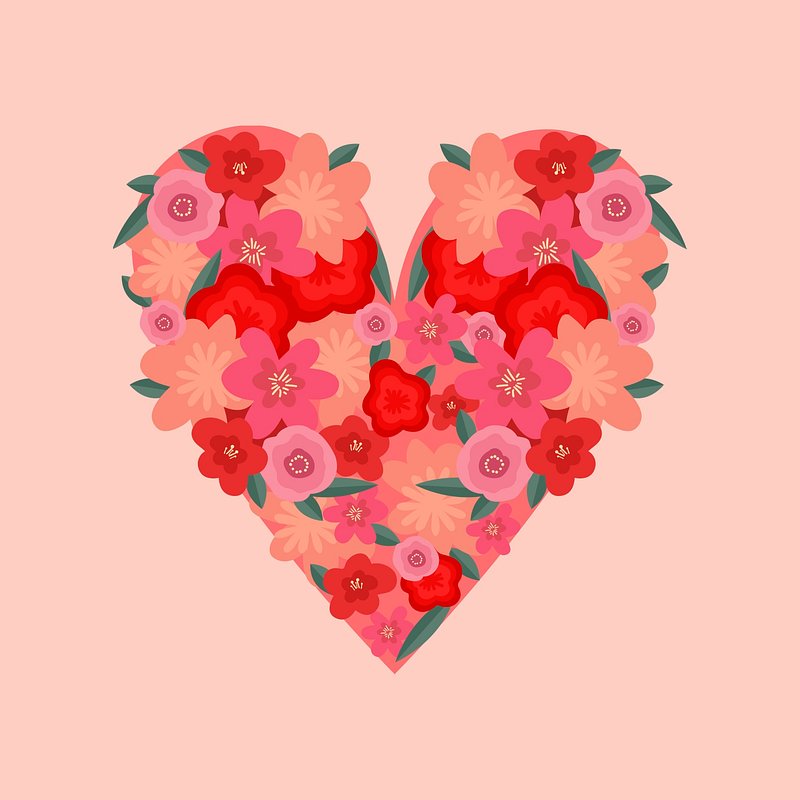 Happy Valentine’s floral psd heart | Free PSD - rawpixel