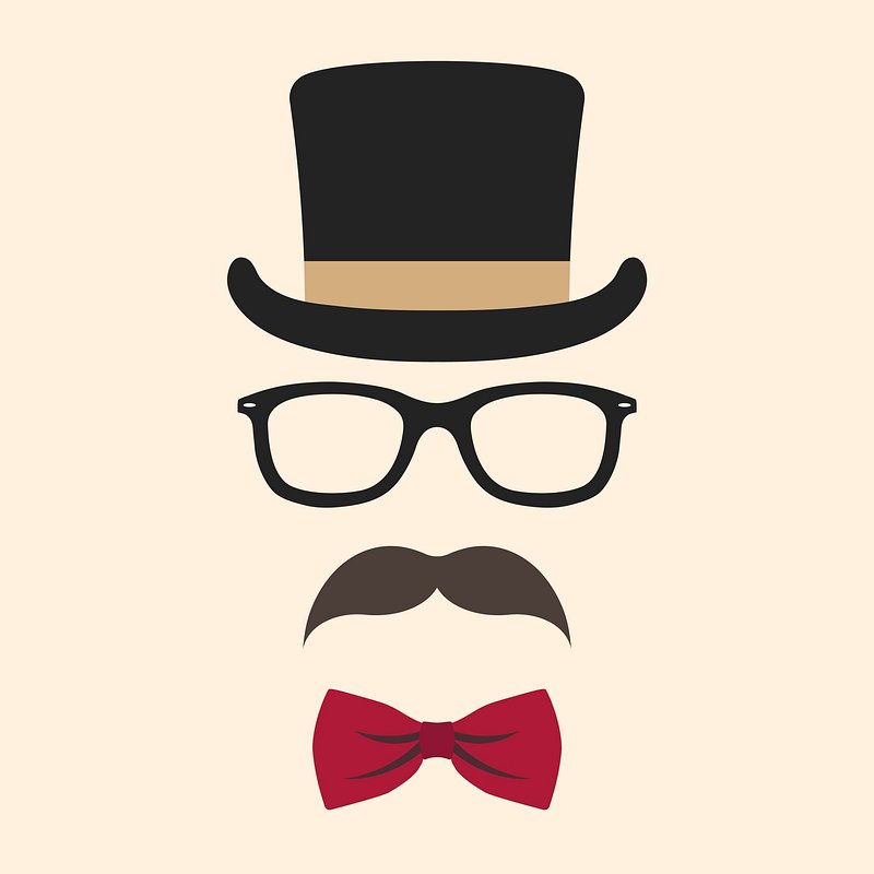 Happy Fathers Day Top Hat With Glasses Moustache And Black Bow