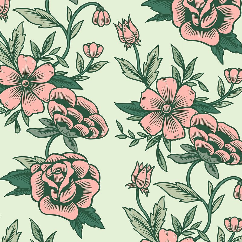 Vintage seamless floral patterned background | Premium Vector - rawpixel