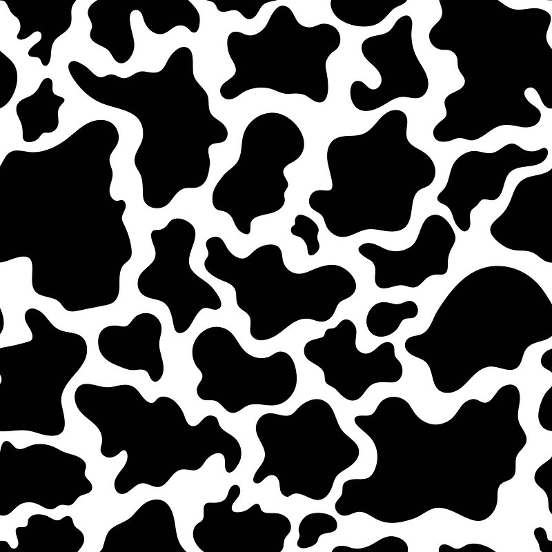 Aesthetic Colorful Cow Pattern Outline Abstract Stock Vector