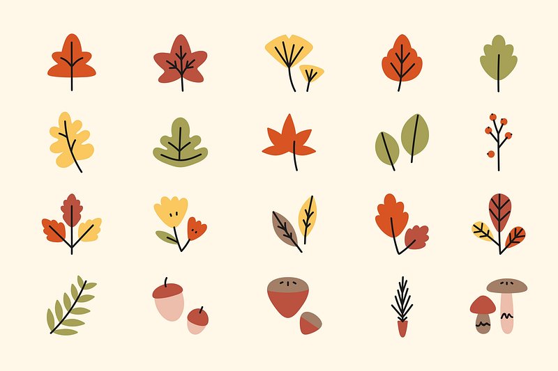 Colorful autumn leaves vector collection | Premium Vector - rawpixel