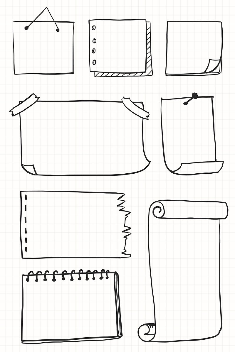 Premium Vector  Hand drawn bullet journal doodle set of notes