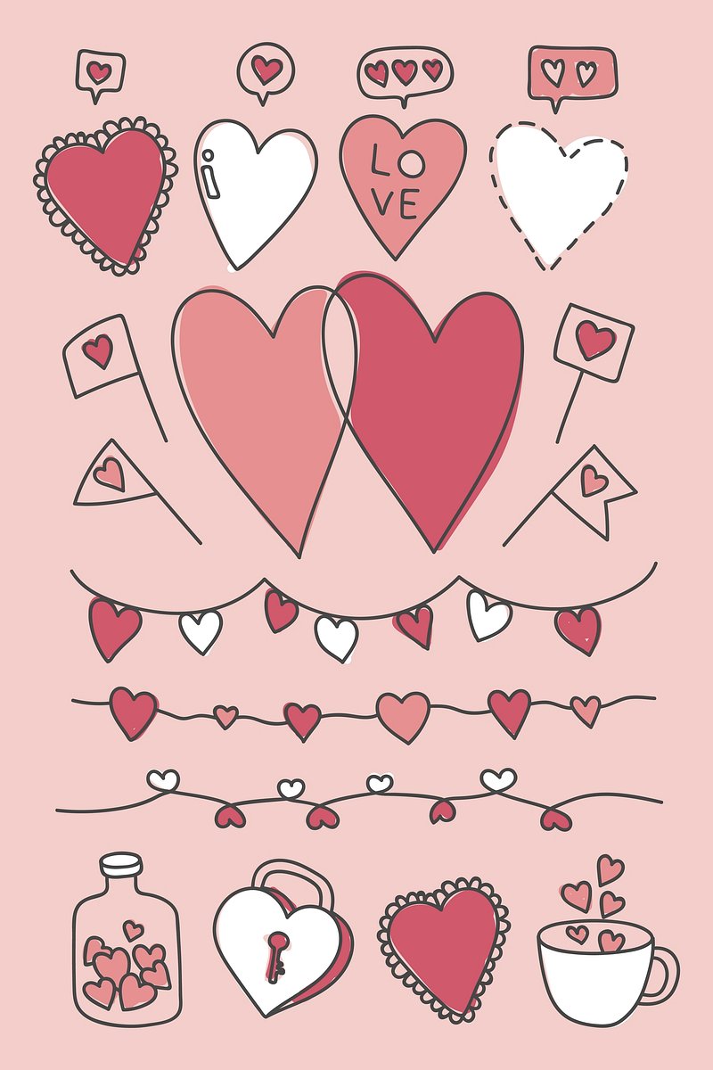 Hand Drawn Love And Valentines Premium Vector Rawpixel 0982