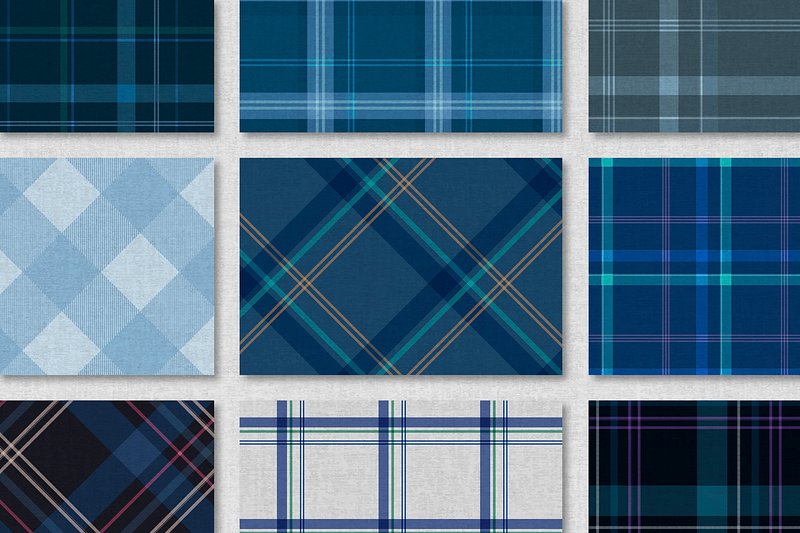 Blue plaid seamless patterned background | Premium Vector - rawpixel