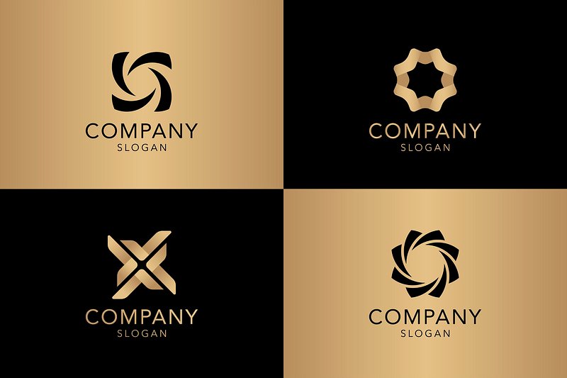 Golden company logo collection vector | Premium Vector - rawpixel
