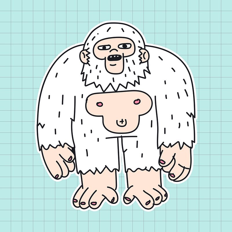 Hand drawn Bigfoot sticker illustration | Premium PSD - rawpixel