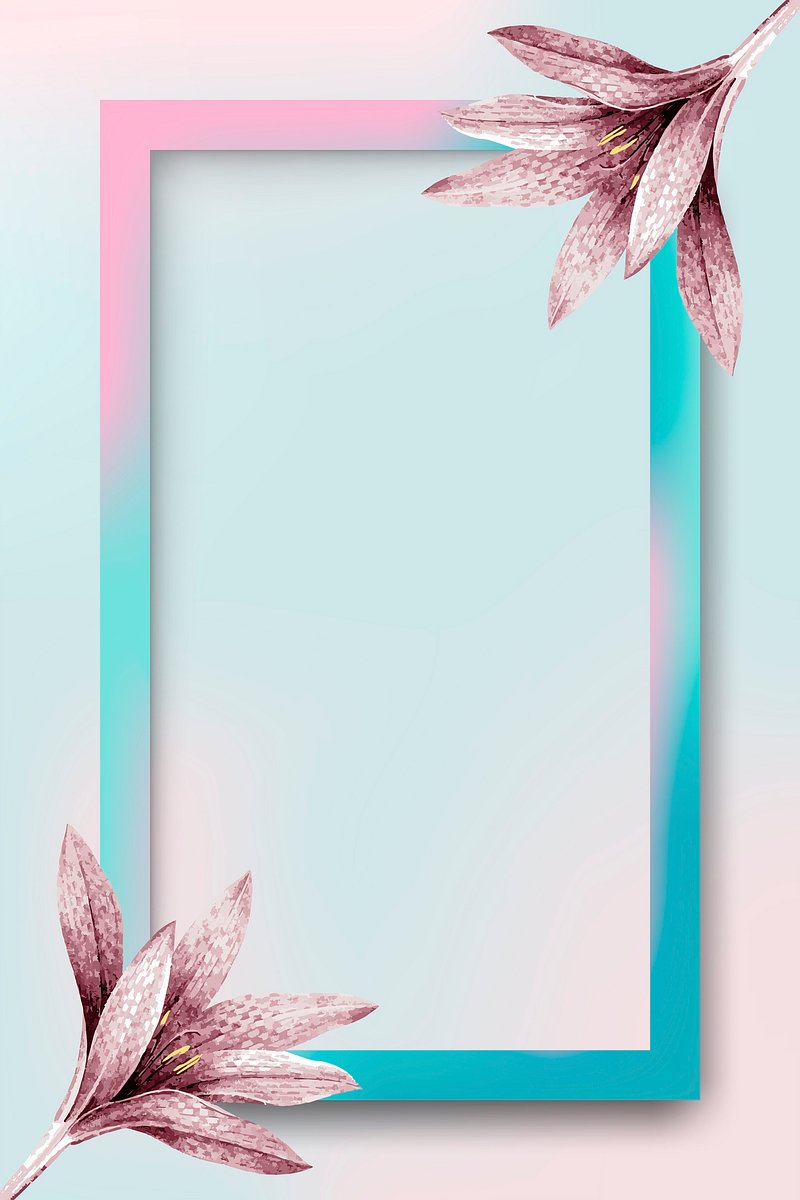 Rectangle frame with pink amaryllis | Premium Vector - rawpixel