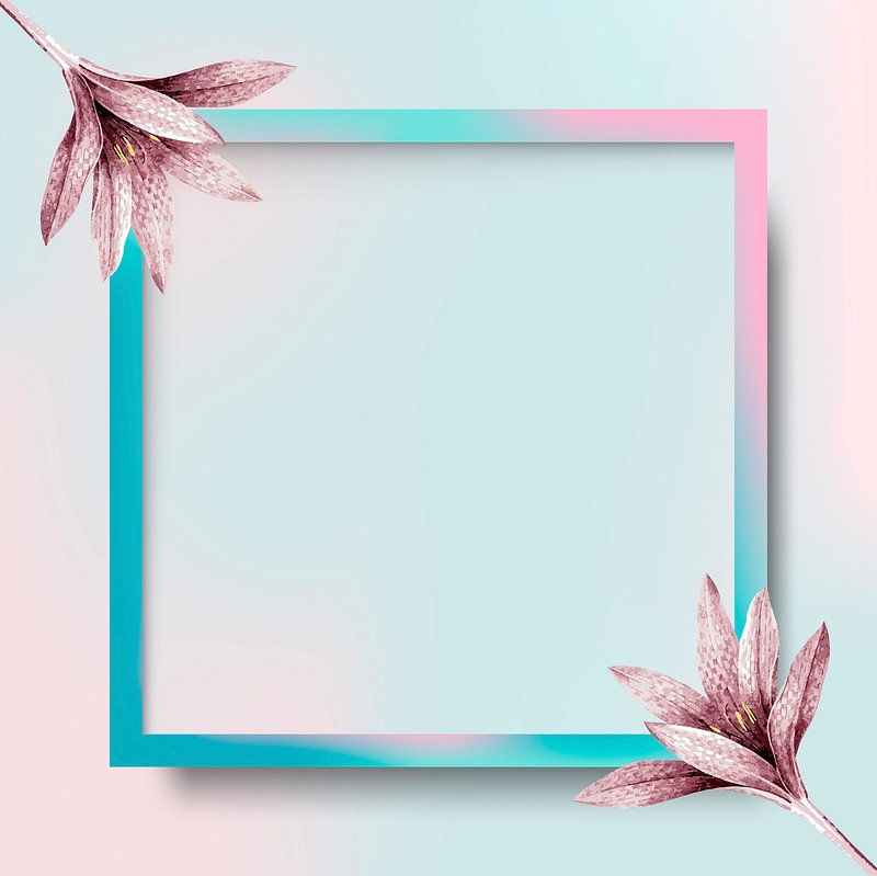 Square frame with pink amaryllis | Premium Vector - rawpixel