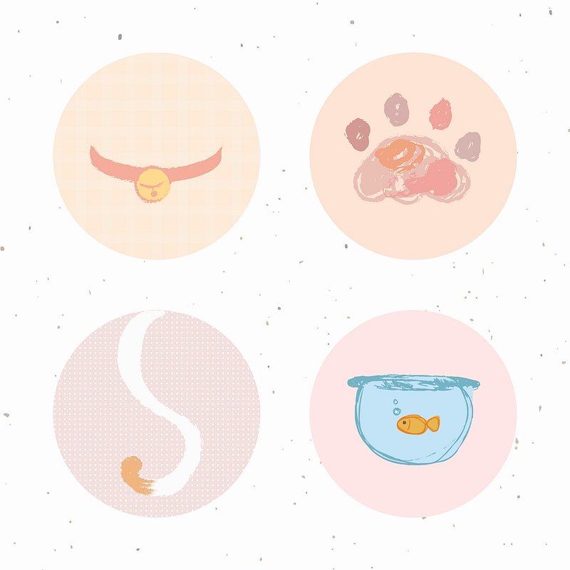 Free Vector  Cute cat story highlights icon for social media vector