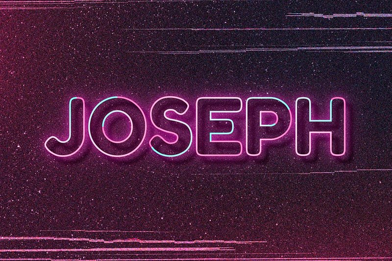 Joseph neon name font typography | Free Photo - rawpixel