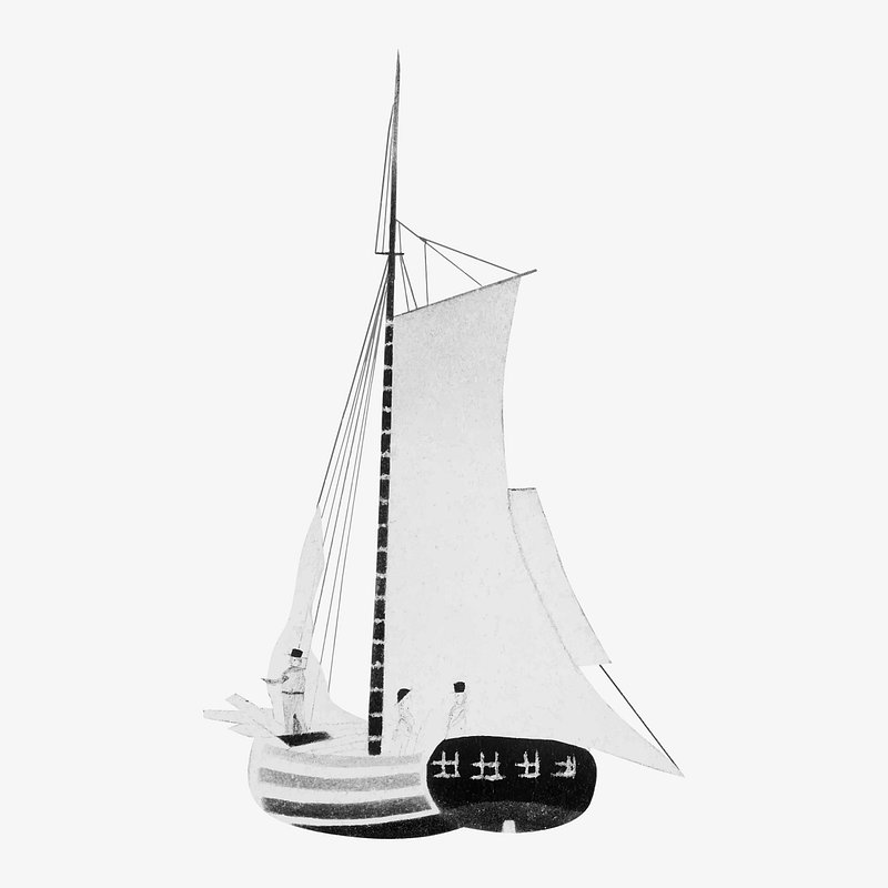 vintage sailboat drawing