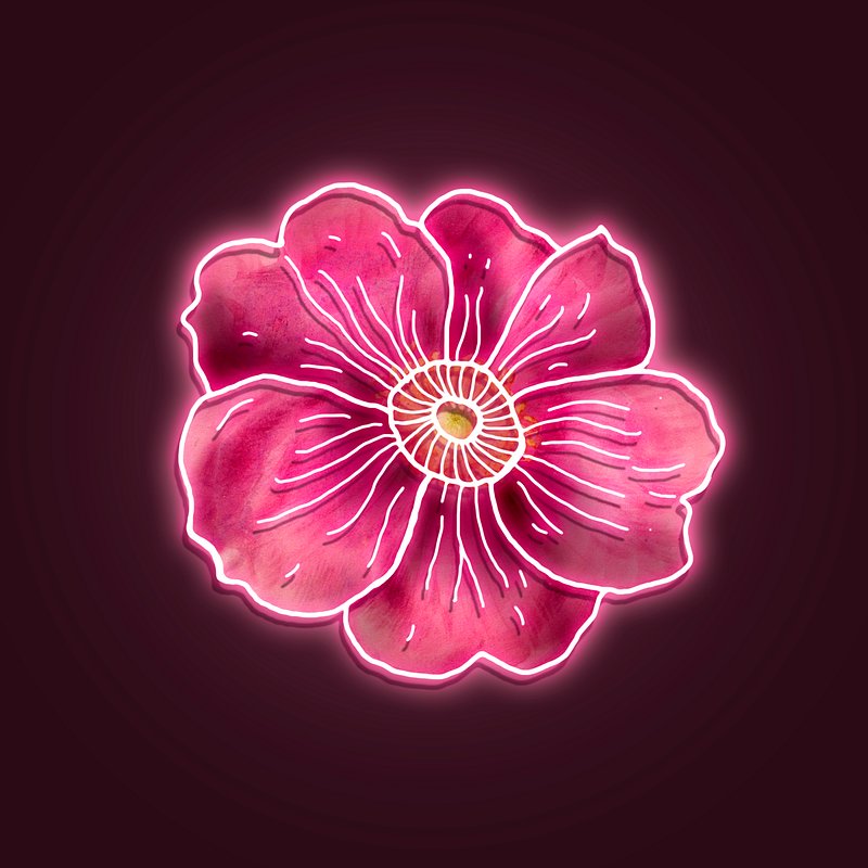Rose Neon Logo Glow Dark Nature Stock Vector (Royalty Free) 1040170774