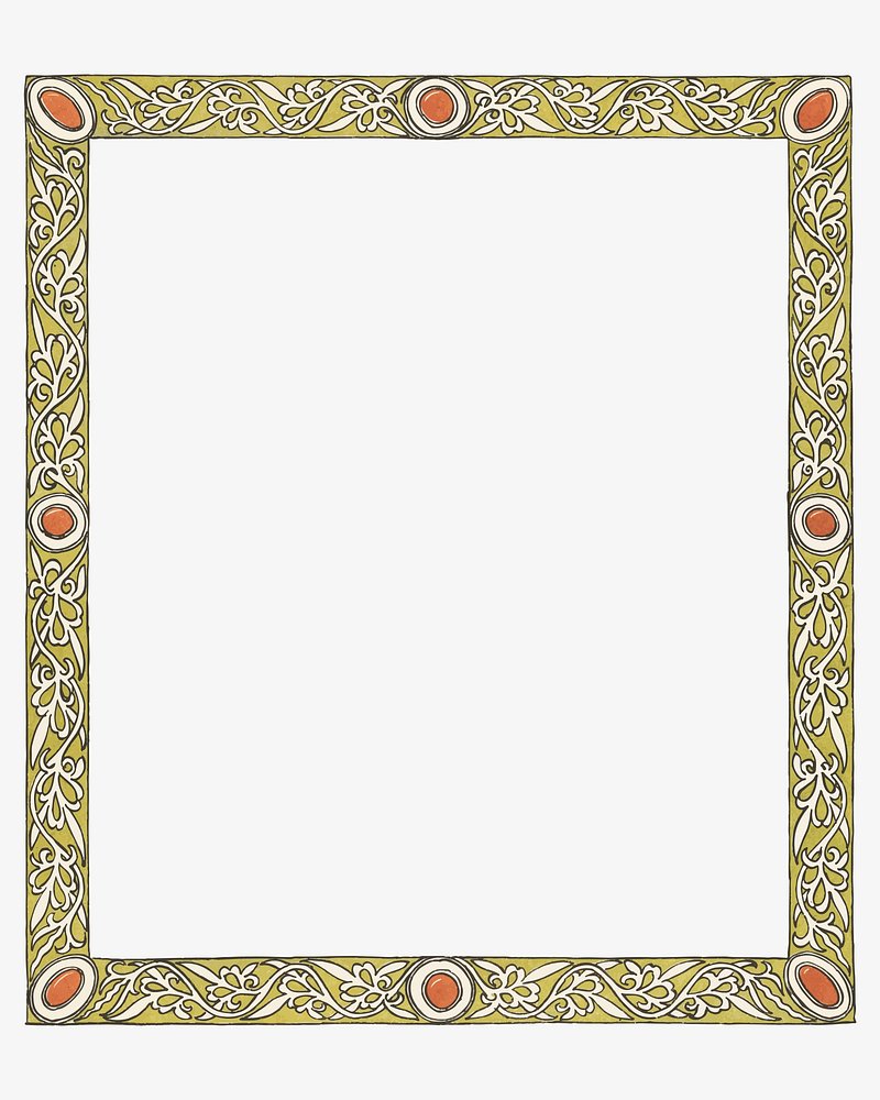 Botanical art nouveau frame vector, | Premium Vector - rawpixel