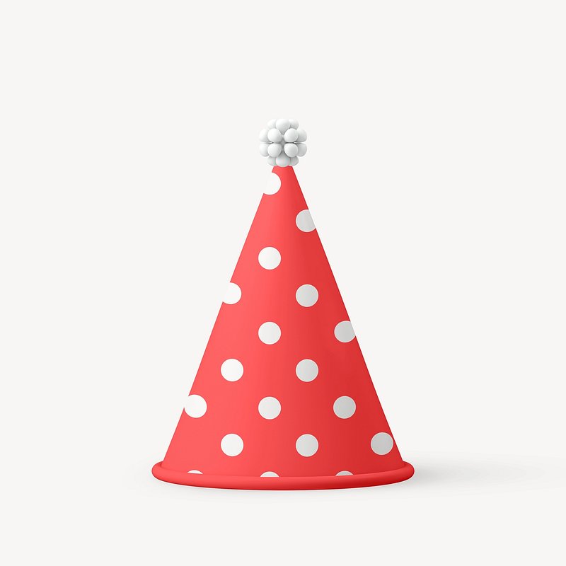 Party hat clip art, 3d | Free PSD Illustration - rawpixel