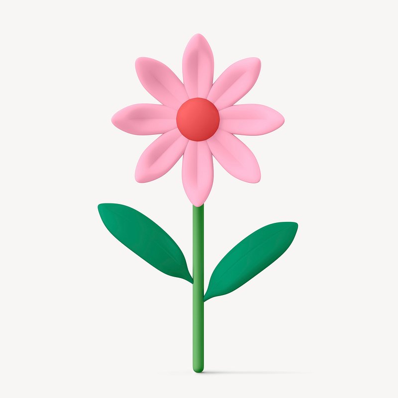 Aesthetic 3D flower sticker, pink | Premium PSD - rawpixel