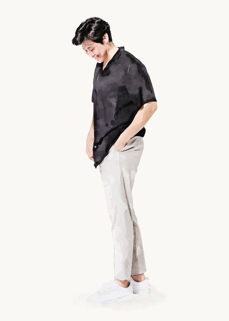 Side View Man Hands Pockets Looking While Standing White Background Stock  Photo by ©feedough 218892972