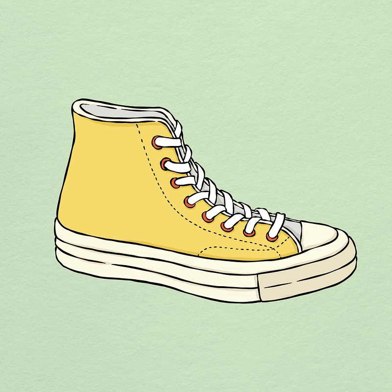 Retro high top canvas sneaker | Free PSD Illustration - rawpixel