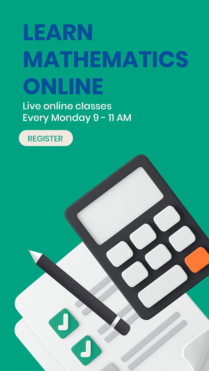 Online mathematics course template, 3D | Free PSD Template - rawpixel