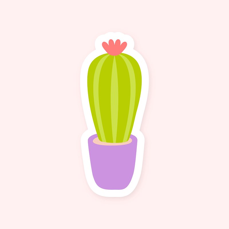Cute cactus in pot sticker | Free Vector - rawpixel
