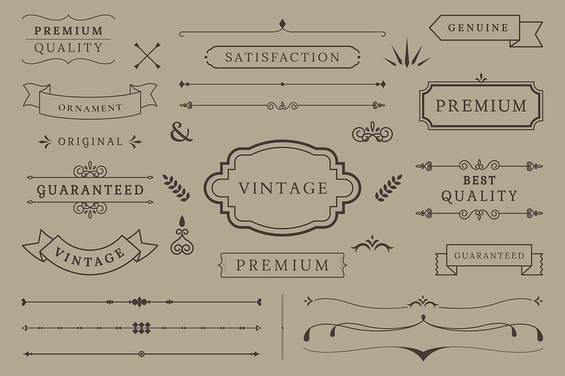 Vintage premium label collection vectors | Free Vector - rawpixel