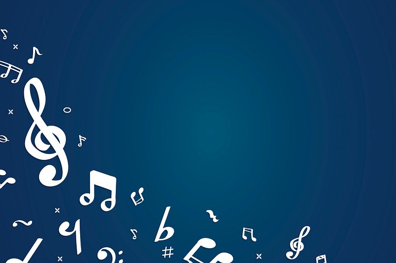 White flowing music notes on blue | Free Vector - rawpixel