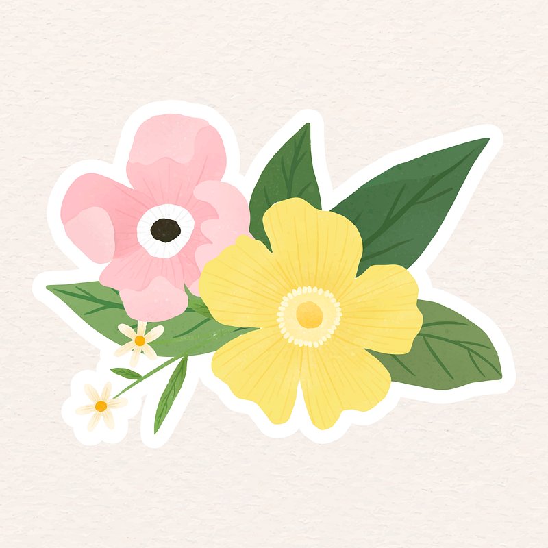 Yellow and pale pink flowers | Premium Vector - rawpixel