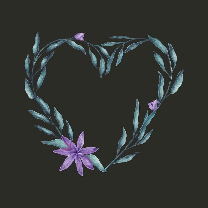 Heart shaped floral wreath vector | Premium Vector - rawpixel