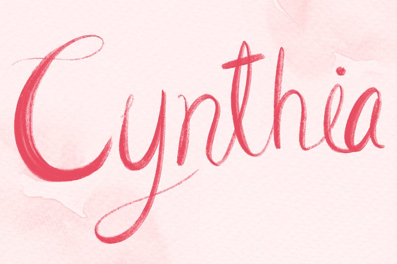 Cynthia name lettering psd font | Free PSD - rawpixel