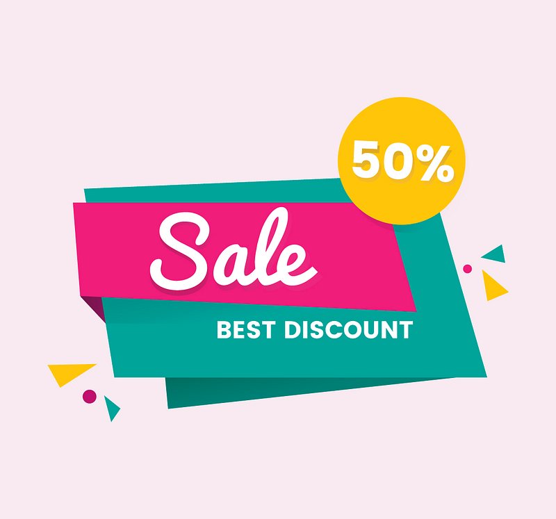 Colorful shopping sale badge design | Free Vector - rawpixel