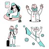 Save yourself from coronavirus pandemic character set transparent png